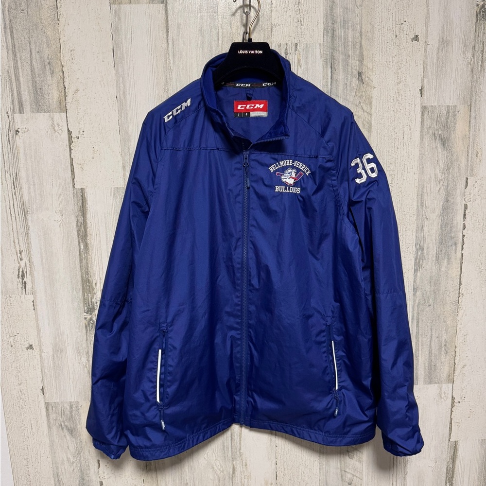 CCM Blue Windbreaker High Collar Lightweight Jacket